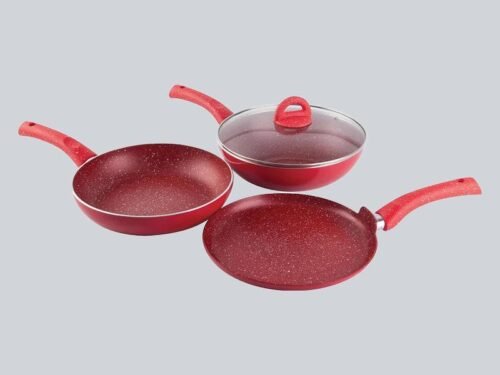 WONDERCHEF COMBI-GRANITE 4PCS SET RED