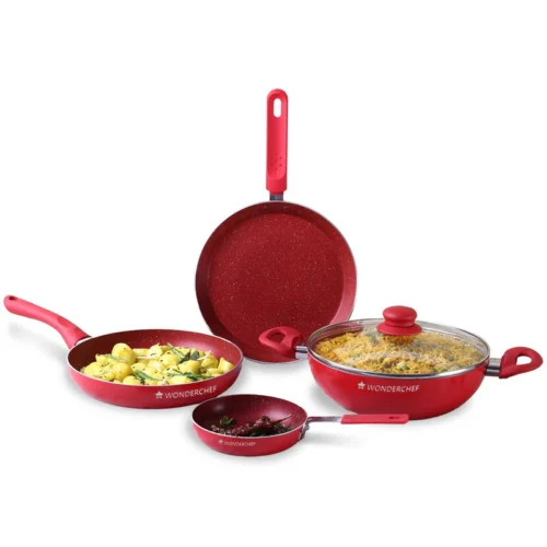 WONDERCHEF COMBI-ROYAL VELVET 5PCS SET RED