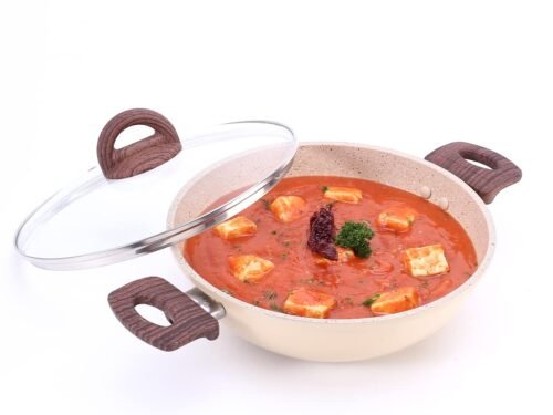 WONDERCHEF KADHAI-DURALIFE W/LID 240MM IVORY