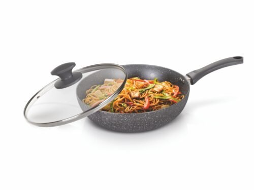 ALDA MARBELLO PREMIUM NON STICK SAUTE WOK PAN WITH LID 22CM (2.0L)