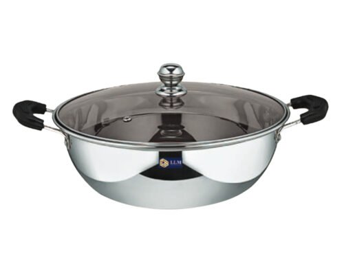 LLM KADAI WITH GLASS LID - 24 CM