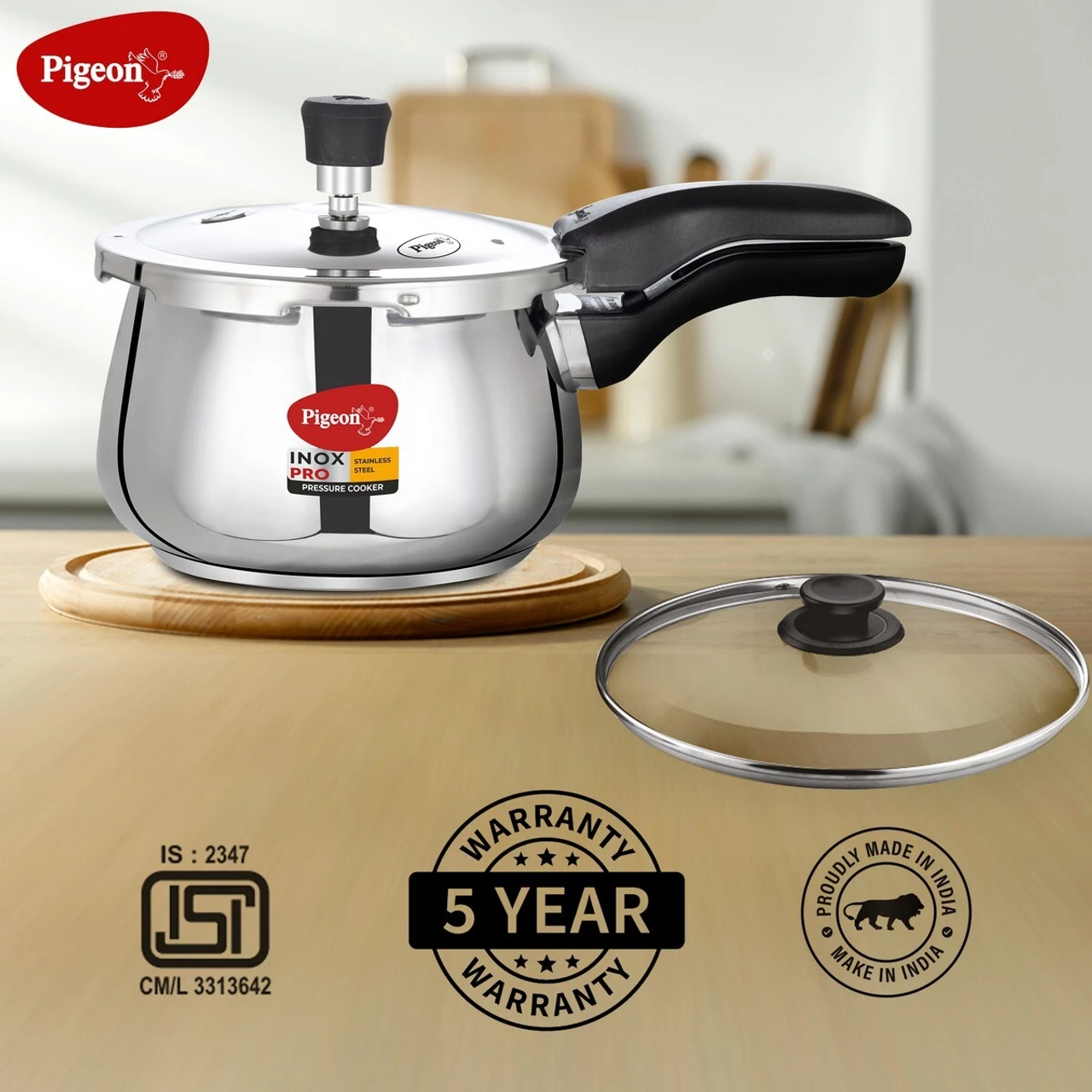 PIGEON INOX PROSS COOKER 3LTR OUTER - Image 8
