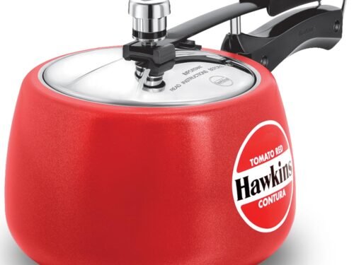 HAWKINS COOKER CEAMIC COATER CONTURA RED 3LTR