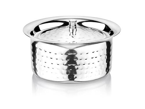 KESARIYA 19.5 CM/ 1.3 LTR 20G HAMMERED LANGADI TOPE WITH LID
