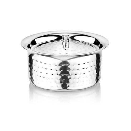 KESARIYA 19.5 CM/ 1.3 LTR 20G HAMMERED LANGADI TOPE WITH LID