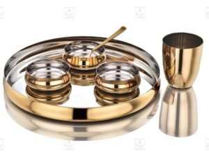 KESARIYA GOLD BULGING THALI SET