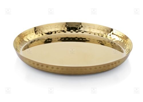 KESARIYA GOLD RICE PLATE HAMMERED