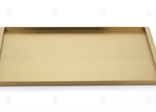 KESARIYA GOLD MATT TRAY 9 INCHES