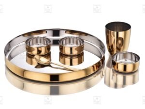 KESARIYA GOLD STRAIGHT THALI SET