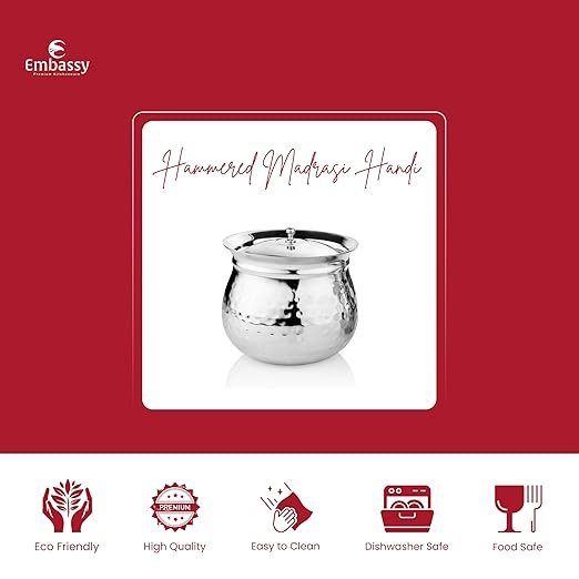 KESARIYA 15 CM/ 1.7 LTR HAMMERED MADRASI HANDI - Image 2