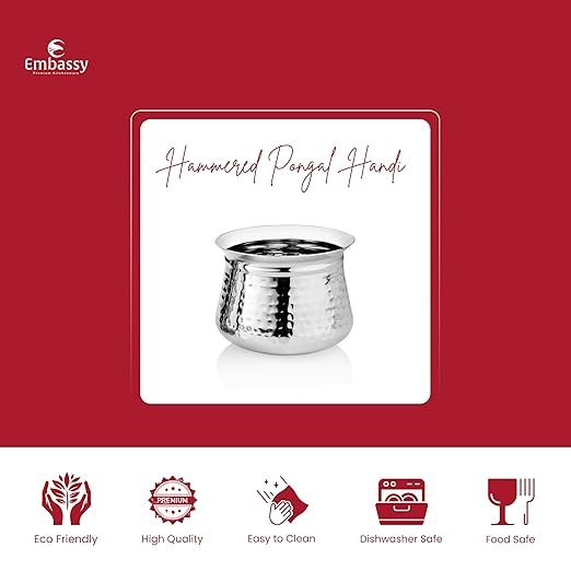 KESARIYA 19 CM/ 3.5 LTR HAMMERED PONGAL HANDI - Image 2