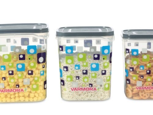 VARMORA GLORY SQUARE ECLIPSE CONTAINER SET OF 3 (5, 7, 10 LTR) (GREY)