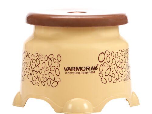 VARMORA ROYAL ROUND STOOL (BEIGE)