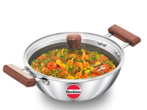 HAWKINS NON STICK DEEP KADHAI TRI-PLY SS 22CM