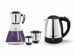 GREENCHEF ARIES MIXER GRINDER (3 JARS)+SWIFT SS ELECTRIC KETTLE 1.5L