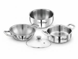 GREENCHEF TRION TRI-PLY COOKWARE COMBO (3 PC SET)