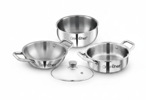 GREENCHEF TRION TRI-PLY COOKWARE COMBO (3 PC SET)