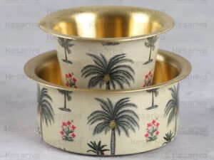 KESARIYA BRASS COFFEE DABARA SET OF 2 DESIGNER