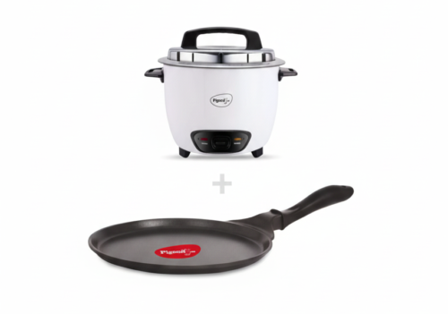 PIGEON ELECTRIC RICE COOKER COMBO – 1.8 LITRE+WONDER CAST TAWA 280 MM