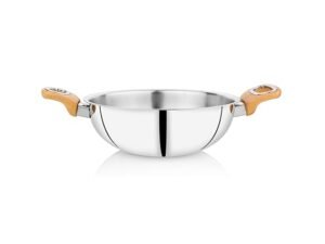 KESARIYA 19.5 CM/ 1 LTR THICKPLY KADHAI WOODEN HANDLE