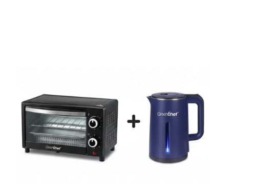GREENCHEF COMBO ELECTRIC OTG 9L+GLITTER SS KETTLE 1.8L