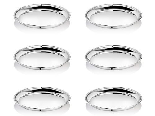 KESARIYA SS KANCHAN PLATE DELUXE(SET OF 6)