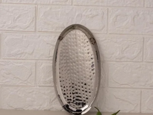 KESARIYA SS HAMMERED OVAL PLATE