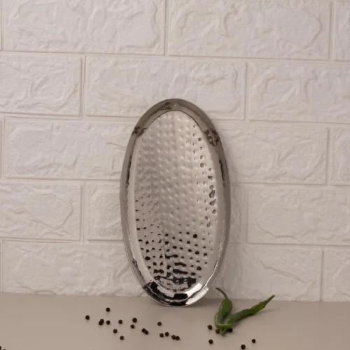 KESARIYA SS HAMMERED OVAL PLATE