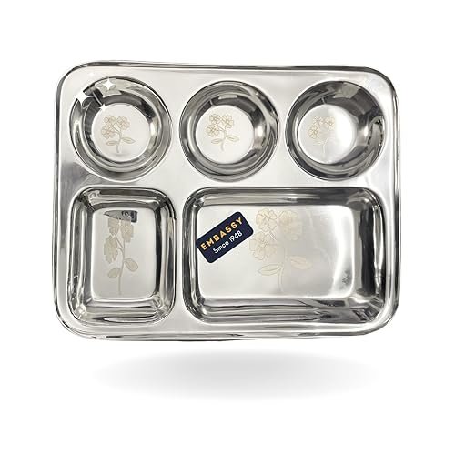 KESARIYA SS SQUARE BHOJAN PLATE ROUND CUP (5 IN 1)