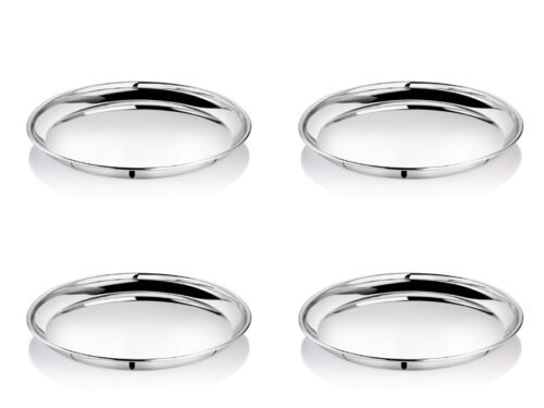 KESARIYA SS KANCHAN PLATE DELUXE(SET OF 4)