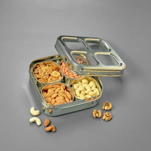 KESARIYA SS SQUARE SPICE BOX C THRU 4 CUP