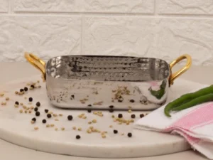 KESARIYA SS SERVING KADAI RECTANGLE HAMMERED