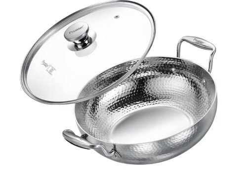 PRESTIGE TRIPLY HAMMERED COOKWARE DEEP KADAI 28CM