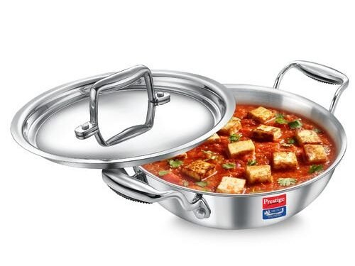 PRESTIGE TRIPLY SPLENDID COOKWARE KADAI WITH LID 22CM