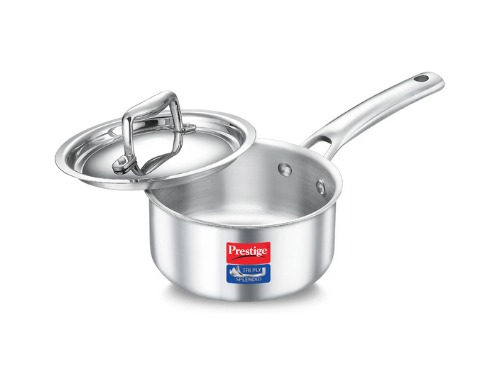 PRESTIGE TRIPLY SPLENDID COOKWARE SAUCE PAN WITH LID 18CM