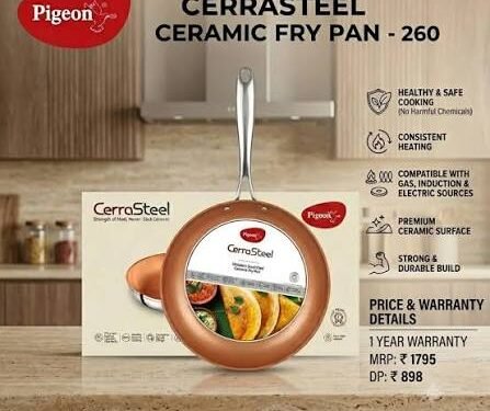 PIGEON CERRASTEEL BEIGE CERAMIC FRY PAN 260