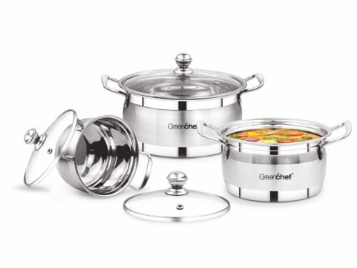 GREENCHEF STAINLESS STEEL 3 IN 1 SS COOK AND SERVE