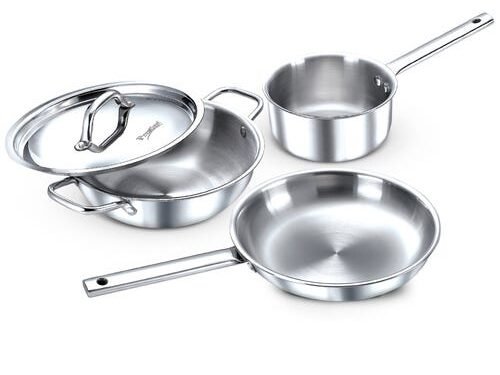 PRESTIGE TRIPLY 3PCS SET FRY PAN 24CM / SAUCE PAN 16CM / KADAI 24CM WITH SS LID