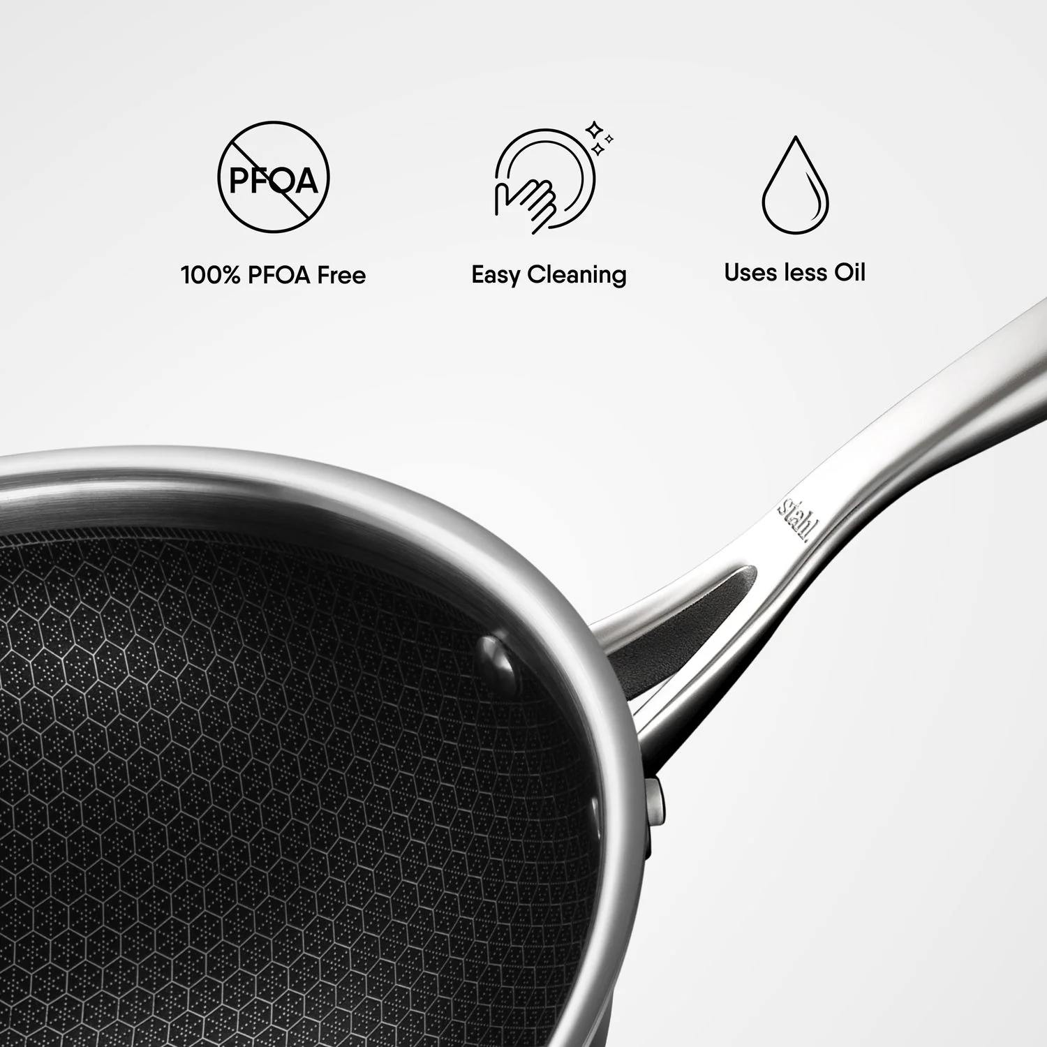 STAHL DEEP FRYPAN ARTISAN HYBRID HEXARIDGE 26CM - Image 5