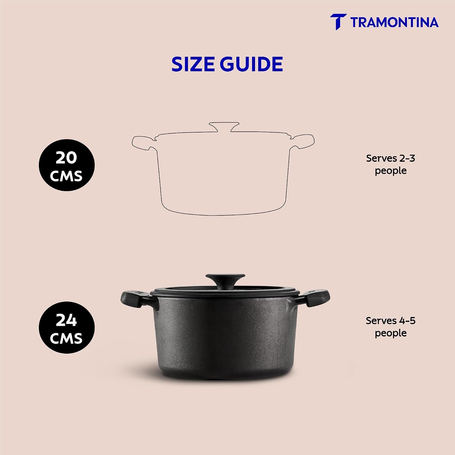 TRAMONTINA TITANEX CASSEROLE WITH GLASS LID 24CM - Image 3