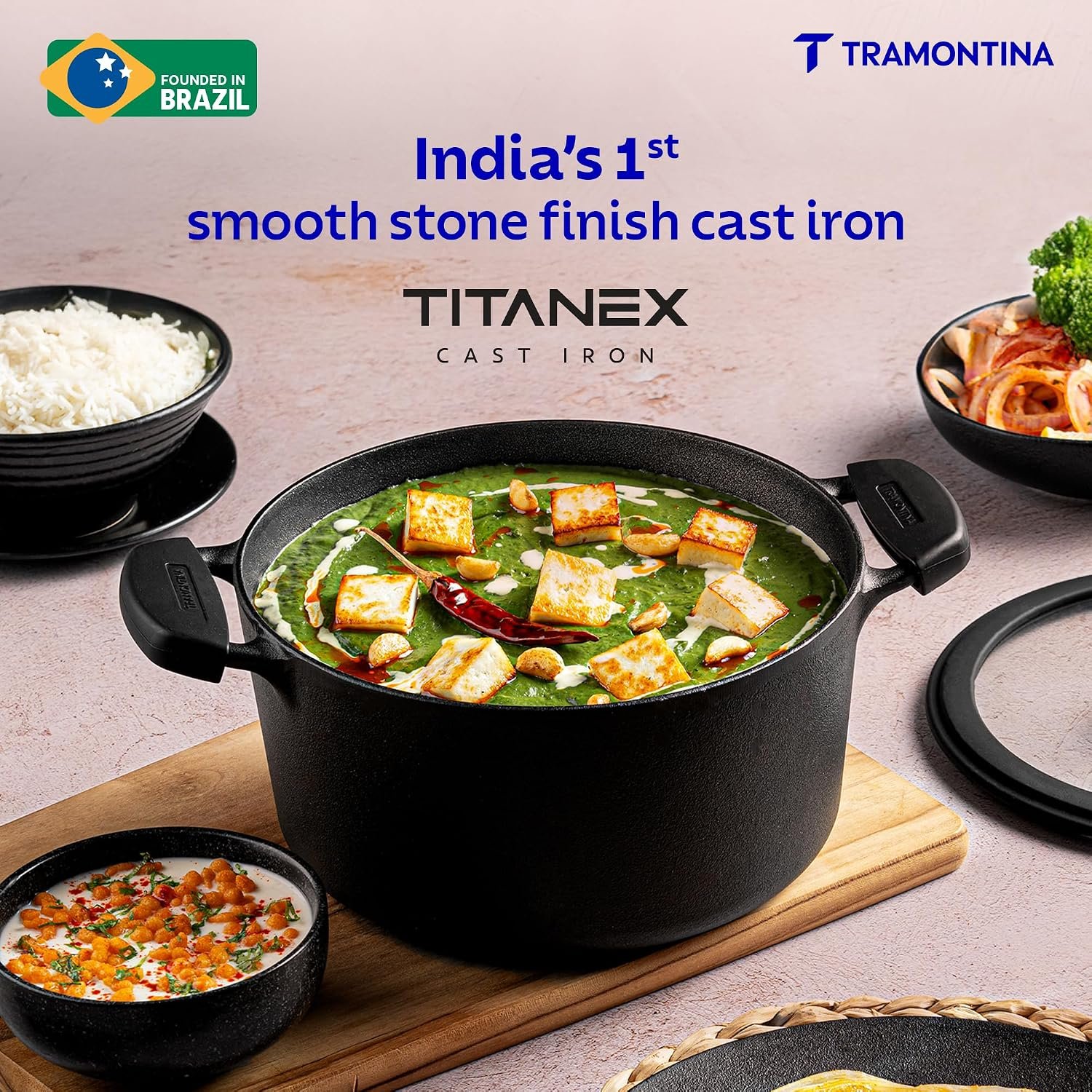 TRAMONTINA TITANEX CASSEROLE WITH GLASS LID 24CM - Image 4