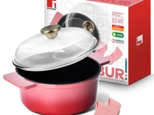 BERGNER CAST IRON CASSEROLE 20X8.5CM WITH LID