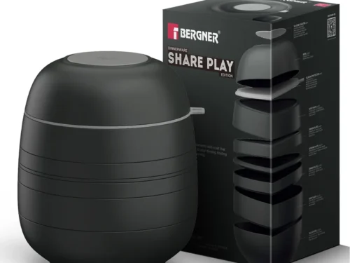 BERGNER SHARE PLAY STONEWARE 9PC DINNERWARE SET BLACK