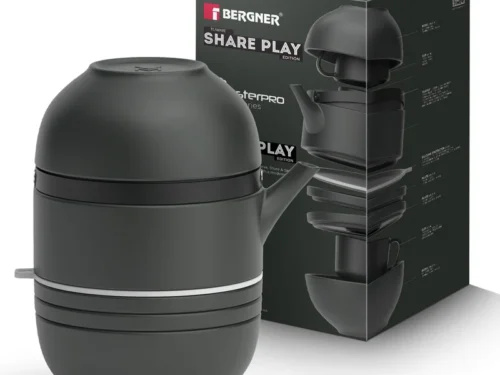 BERGNER SHARE PLAY STONEWARE 8PC TEA SET MATTE BLACK