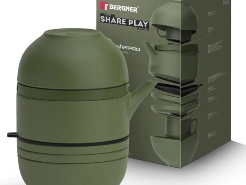 BERGNER SHARE PLAY STONEWARE 8PC TEA SET SAGE GREEN