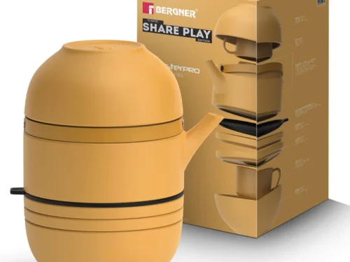 BERGNER SHARE PLAY STONEWARE 9PC DINNERWARE SET MUSTARD YELLOW