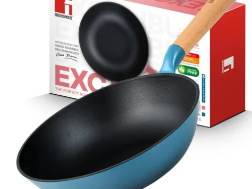 BERGNER CAST IRON WOK 24X7.0CM WITHOUT LID